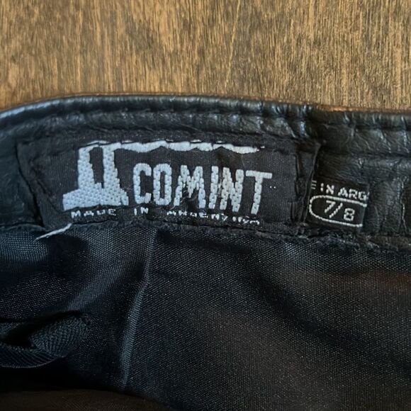 Vintage Comint Black Genuine Leather Skirt Sz- - Picture 5 of 13
